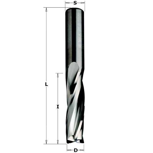 CMT 193.081.12 Spiraalfrees massief hardmetaal 8mm, schacht 8mm links