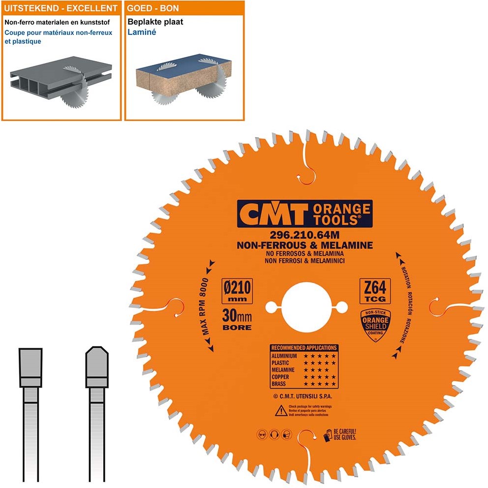 CMT 281.081.10M Laminaat - en spaanplaat zaagblad 250 x 30 x 81T