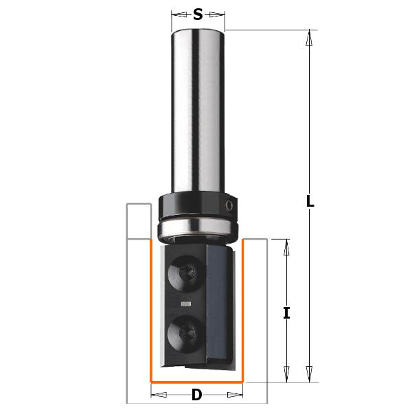 CMT 656.160.11 Rechte frees met wisselbare messen Z2 16mm, schacht 8