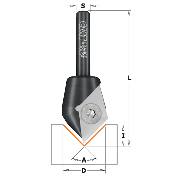 CMT 665.200.11 V-groef frees 90° WPL-messen D 20 S 8