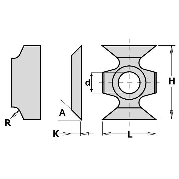 GRN Tools 790.163.00PP WPL wisselmes F1730 16x22x5 mm R=3 (2 stuks)