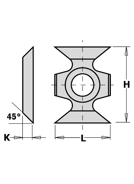 GRN Tools 790.160.00 HW wisselmes Profiel 16 x 22 x 5 mm 10 stuks