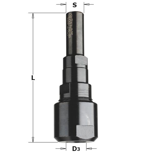 CMT 796.002.00 Freesdragermandrijn voor freesmachine 88mm, schacht 12mm