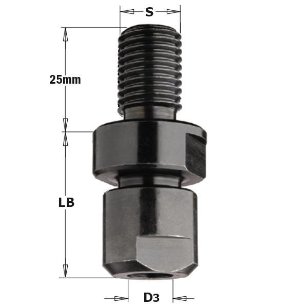 CMT 796.160.00 Freesdragermandrijn voor freesmachine 57mm, schacht 16x2mm