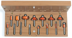 CMT Set van 15 frezen in houten kistje schacht 6 mm HM