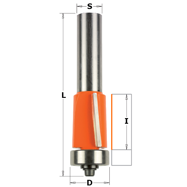 CMT 906.691.11 Uitloopfrees met kopse geleider 19 x 25,4 mm schacht 12 mm