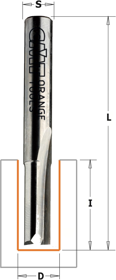 CMT 911.070.11 7 mm Groeffrees met 2 rechte snijkoppen schacht 8 mm