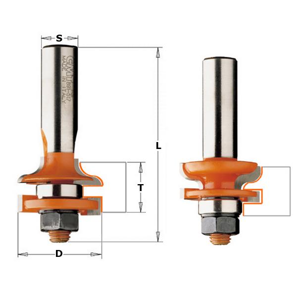CMT 991.517.11 Profiel en conterprofielset 31,7x67 schacht 12 mm