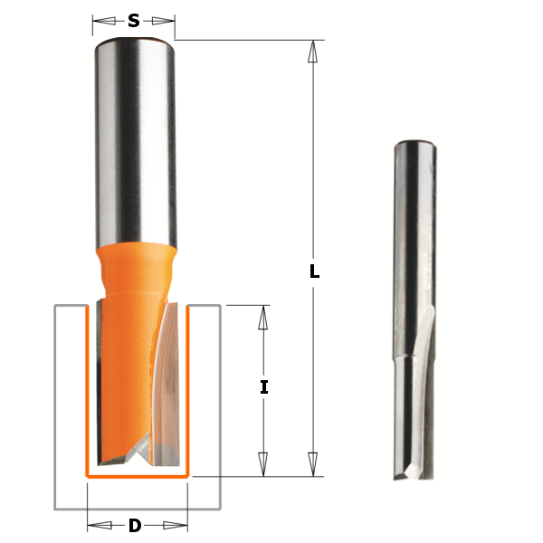 CMT 711.070.11 7 mm Groeffrees met 2 rechte snijkoppen schacht 6 mm