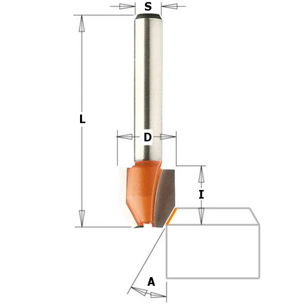 CMT 721.030.11 12 mm Uitloopfrees met gecombineerde snijkoppen schacht 6 mm
