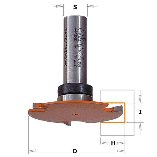 CMT 922.016.11B 3 mm schijffrees met lager + spindel schacht 12 mm