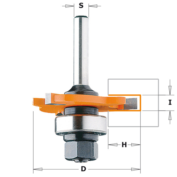 CMT 922.335.11B 3,5 mm schijffrees met lager + spindel schacht 12 mm