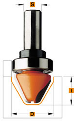 CMT 949.502.11B Letterfrees aan 60° met geleidelager op schacht 12mm