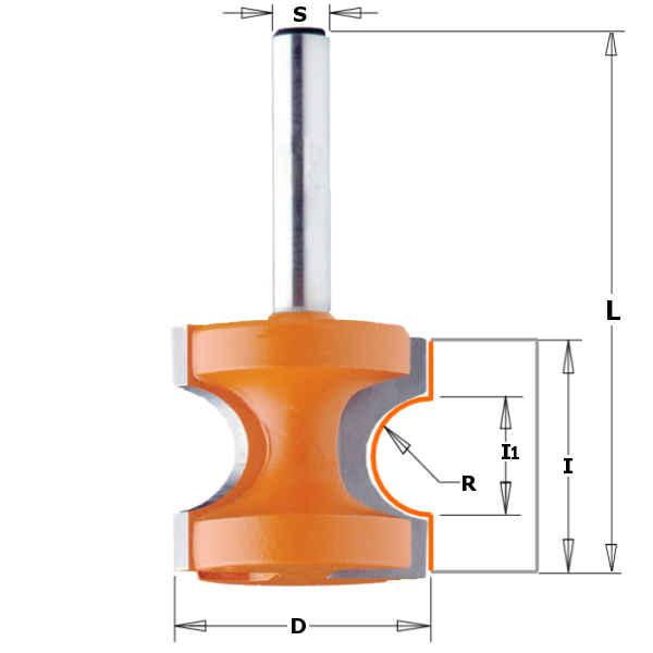 CMT 954.502.11 Halfronde frees 22,2x19x57,2 R=3,2 schacht 12 mm