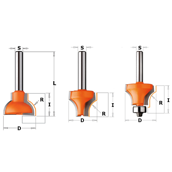 CMT 955.307.11F Kruishoutverbindingsfrees profiel B schacht 8 mm