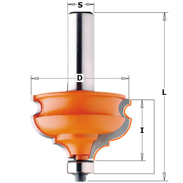 CMT 956.501.11 Universele frees met geleidelager 47,5 mm schacht 12 mm