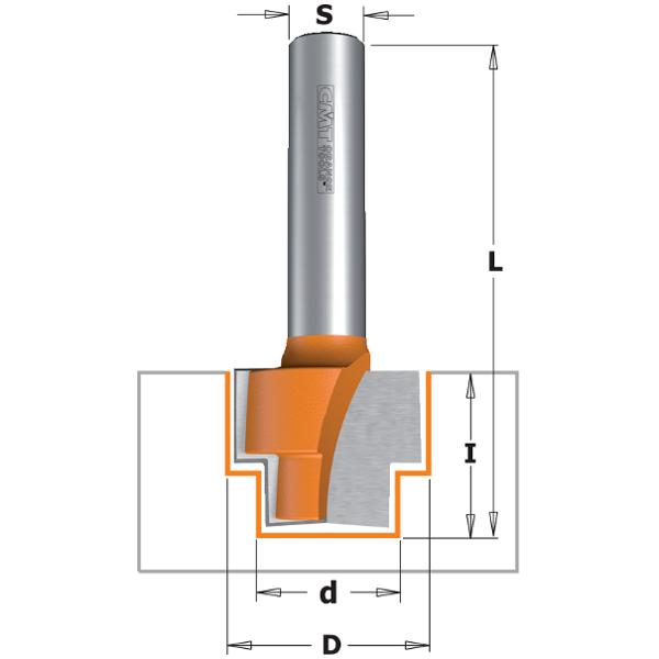 CMT 965.121.11 Getrapte sponningfrees 19x15,9x50,8 schacht 8 mm