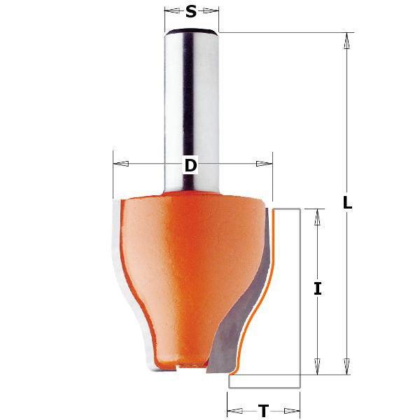 CMT 990.601.11 Verticale bossingfrees (platbandfrees), Schacht Ø12mm en Diameter 38mm