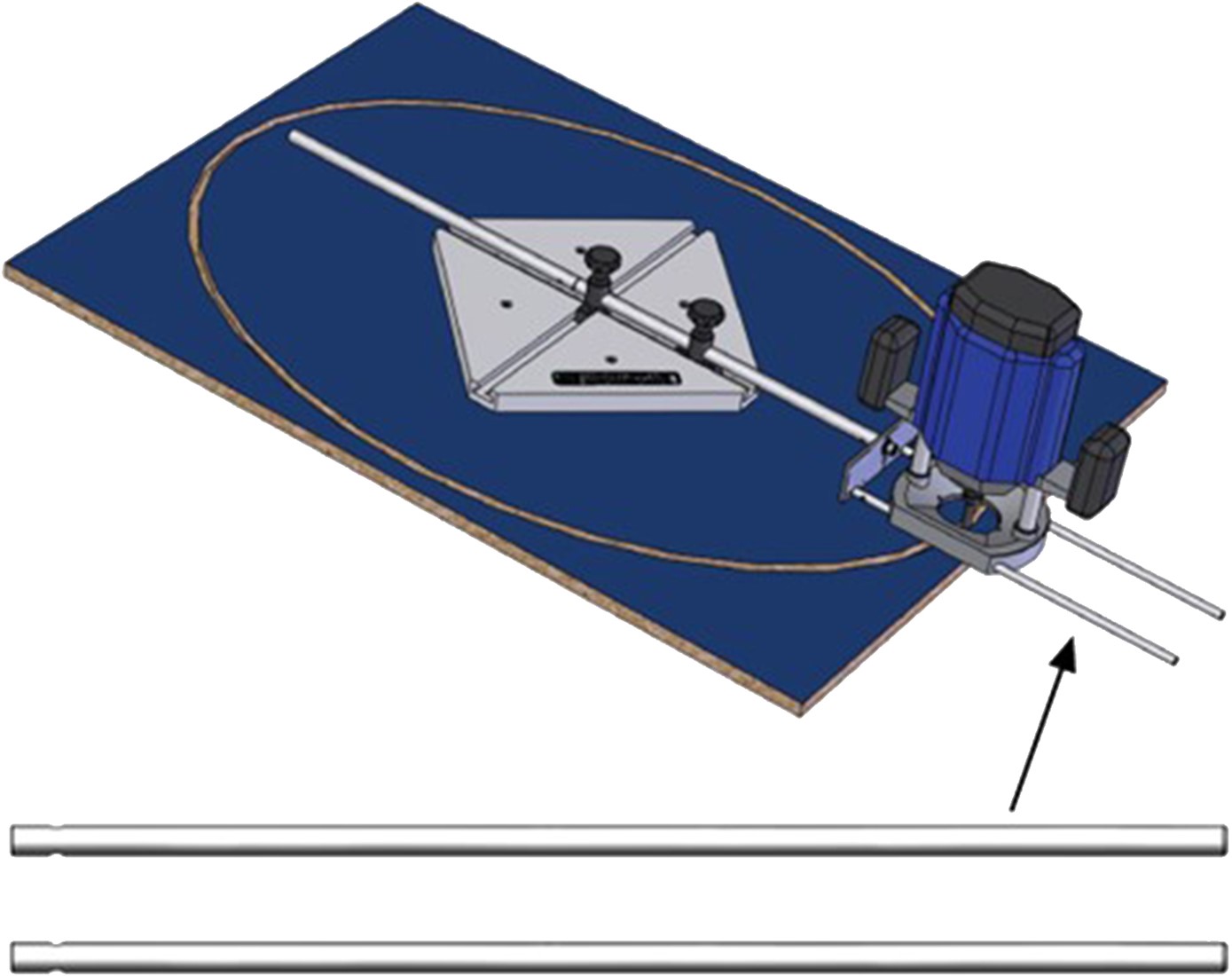 GRN Tools CMT3000-8 stangen 8 mm voor montage bovenfrees bij CMT3000