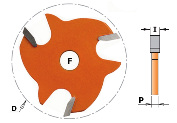 CMT 822.324.11 2,4 mm schijffrees zonder spindel