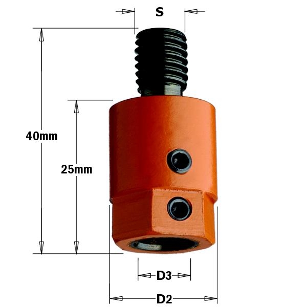 CMT 302.000.02 Boorhouder M10, links 19,5 mm