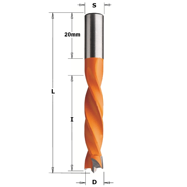 CMT 307.095.11 Drevelboor HM 9,52 x 8 x 67 mm Rechts