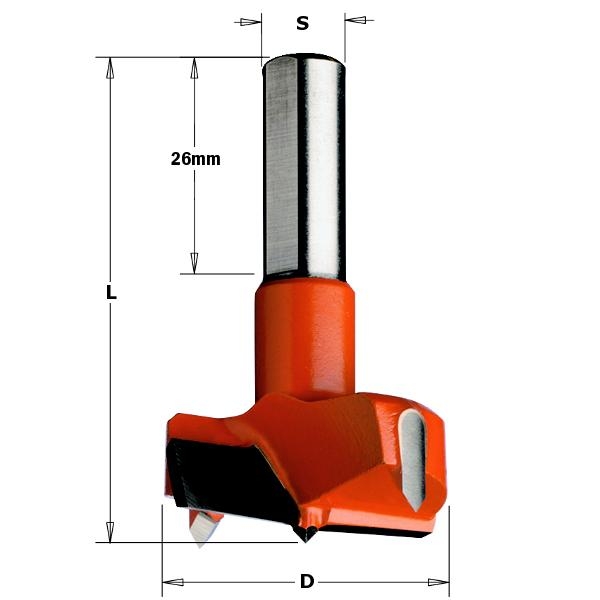 CMT 317.400.11 Cylinderkopboor 40mm, schacht 10x26, rechts