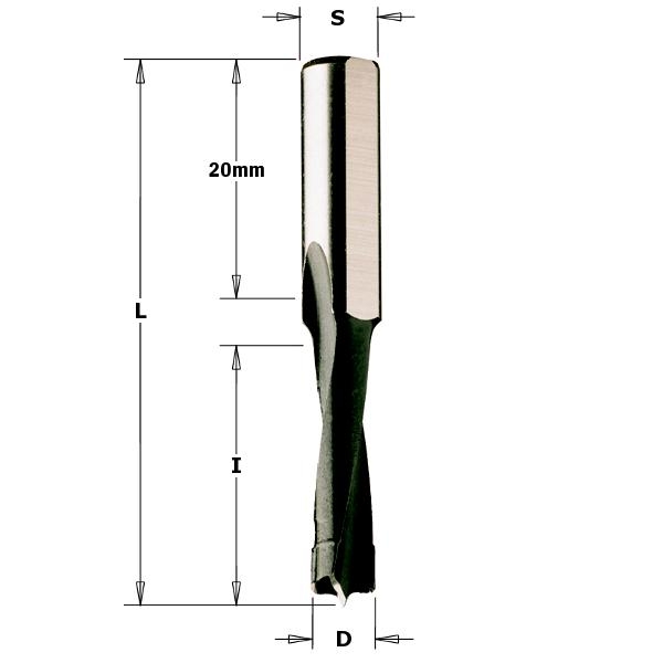 CMT 312.080.11 Drevelboor HW 8mm, schacht 8mm
