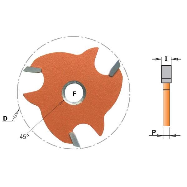 CMT 823.350.11 Schijffrees met conische zitting 47,6x5 F=Ø8