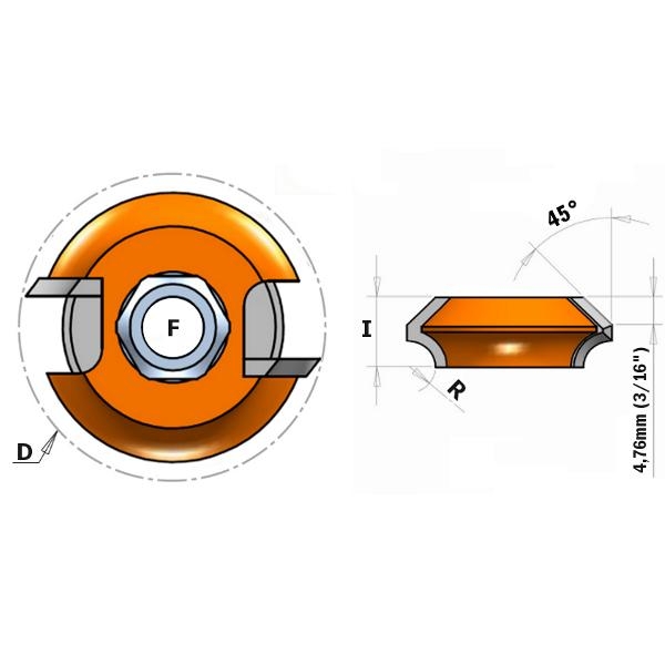 CMT 822.030.11 Schijffrees 38,1x12,7 R=4,76