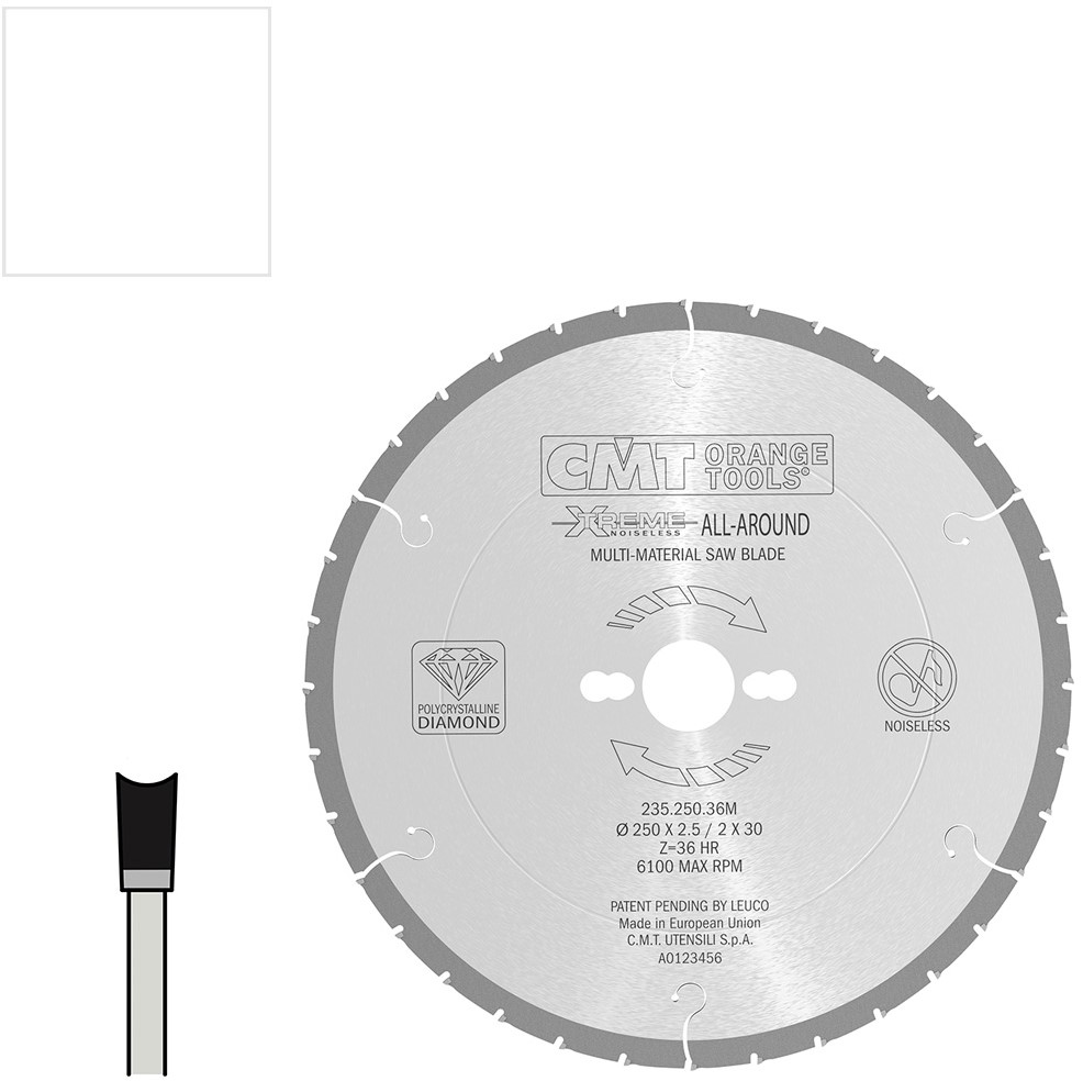 CMT 235.250.36M All-round zaagblad in diamant voor verschillende materialen 250 x 30 x 36T