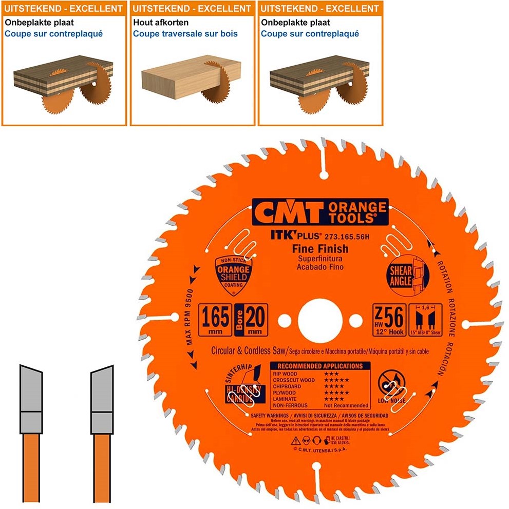 CMT 273.165.56H HW Zaagblad Universeel voor Hout 165 x 20 x 56T