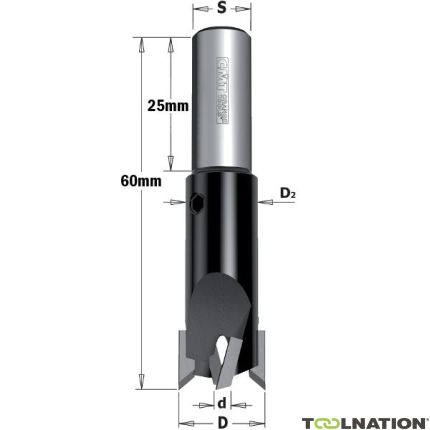 CMT 515.614.11 Verzinker 14mm, schacht 10mm, D3: 6mm - 1