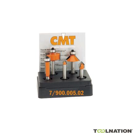 CMT 700.005.02 Set van 5 frezen in pvc kistje schacht 6 mm HM - 1