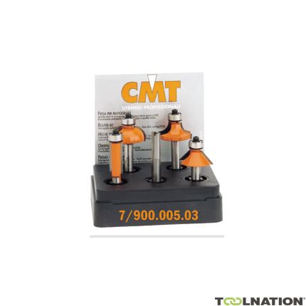 CMT 900.005.03 Set van 5 frezen in pvc kistje schacht 8 mm HM - 1
