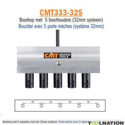 CMT CMT333-325 Universeel potscharnier boorsysteem-boorkop met 5 boorhouders - 1