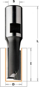 14 mm Groeffrees met binnendraad aansluiting M10 rechts extra lang